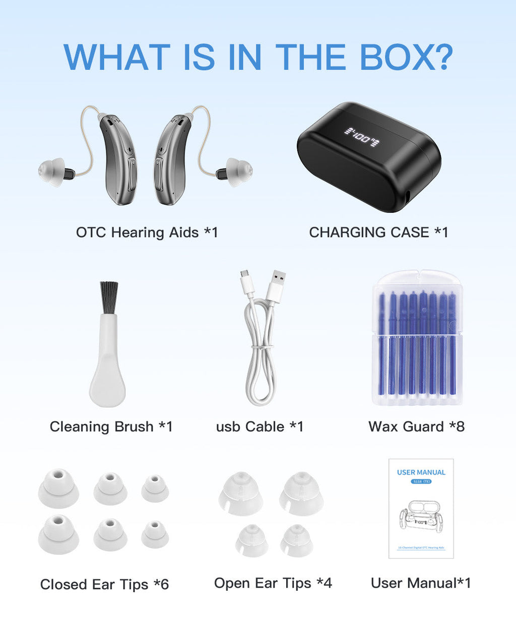 Coniler Bluetooth Hearing Aids with Smart App Self-Fitting, Personalized Hearing, Noise Reduction, Tinnitus Masking & Multiple Sound Modes