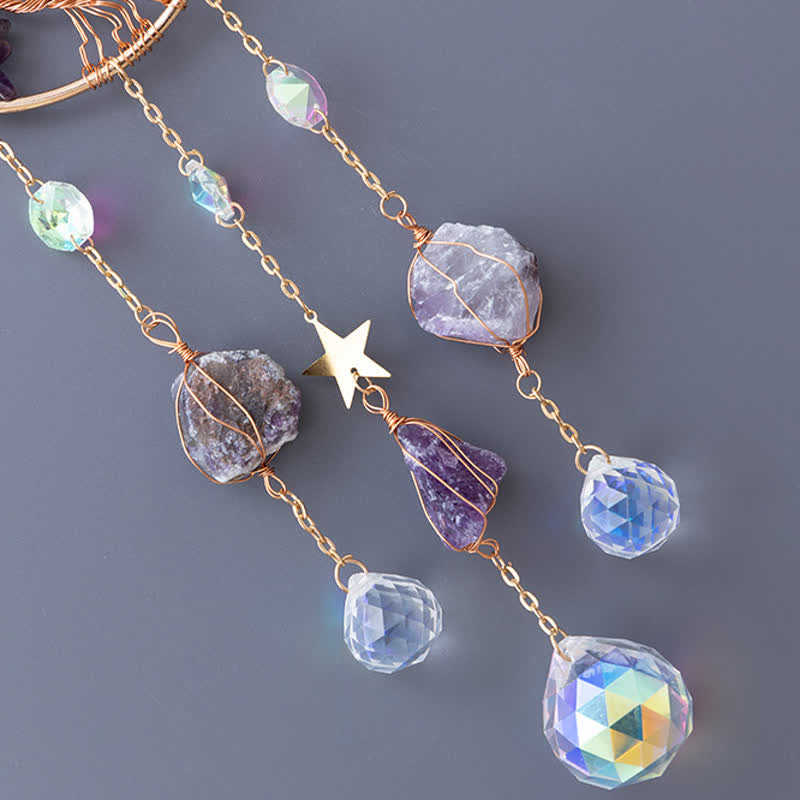 🌙🌸Olivenorma Natural Gemstone Moon Pendant For Meditation Spiritual Growth And Emotional Balance Crystal Wind Chime