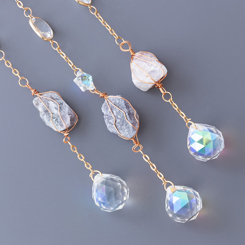 🌙🌸Olivenorma Natural Gemstone Moon Pendant For Meditation Spiritual Growth And Emotional Balance Crystal Wind Chime