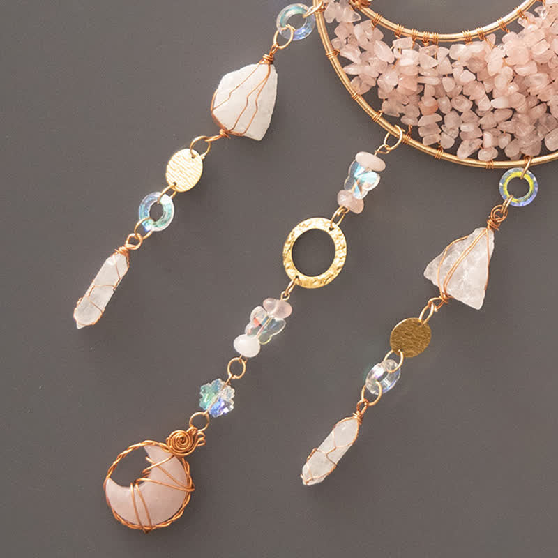 🌙🌸Olivenorma Natural Gemstone Moon Pendant For Meditation Spiritual Growth And Emotional Balance Crystal Wind Chime