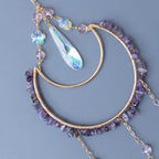 🌙🌸Olivenorma Natural Gemstone Moon Pendant For Meditation Spiritual Growth And Emotional Balance Crystal Wind Chime
