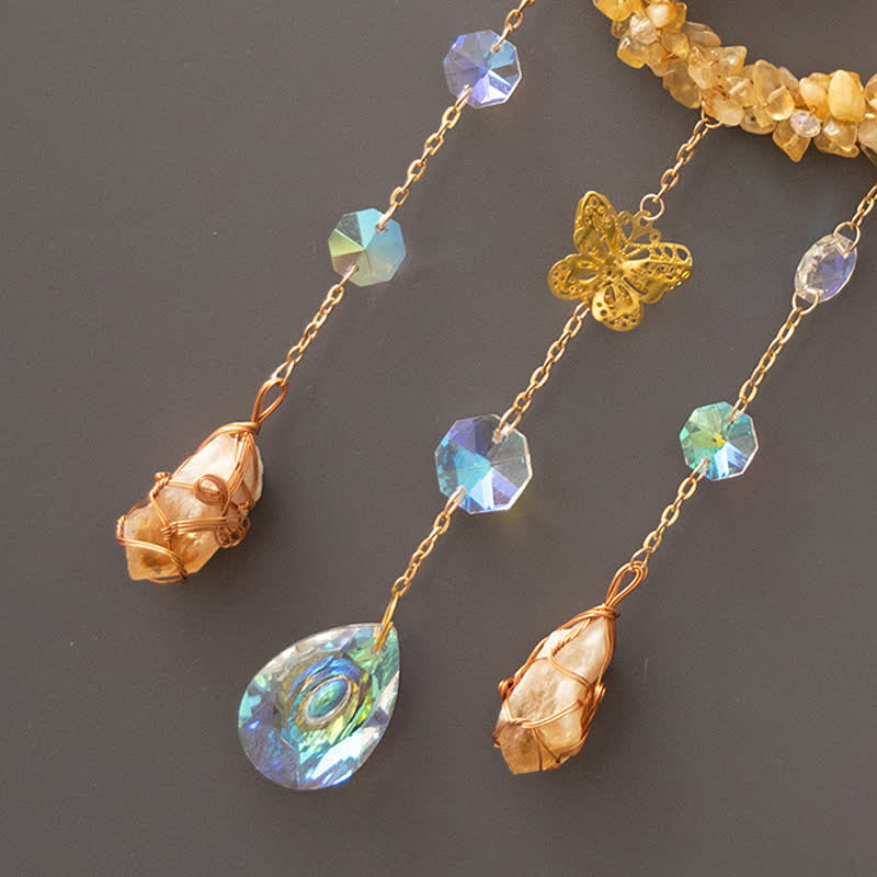 🌙🌸Olivenorma Natural Gemstone Moon Pendant For Meditation Spiritual Growth And Emotional Balance Crystal Wind Chime