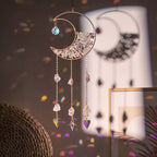 🌙🌸Olivenorma Natural Gemstone Moon Pendant For Meditation Spiritual Growth And Emotional Balance Crystal Wind Chime