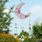 🌙🌸Olivenorma Natural Gemstone Moon Pendant For Meditation Spiritual Growth And Emotional Balance Crystal Wind Chime