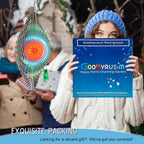 Goolyrusim Wind Spinner Mandala Jasmine, 12Inch Laser Cut Stainless Steel Wind Spinners, 3D Hanging Wind Sculptures for Yard and Garden Decoration Outdoor Decor Ornament, Mandala Gifts for Women Men🔥