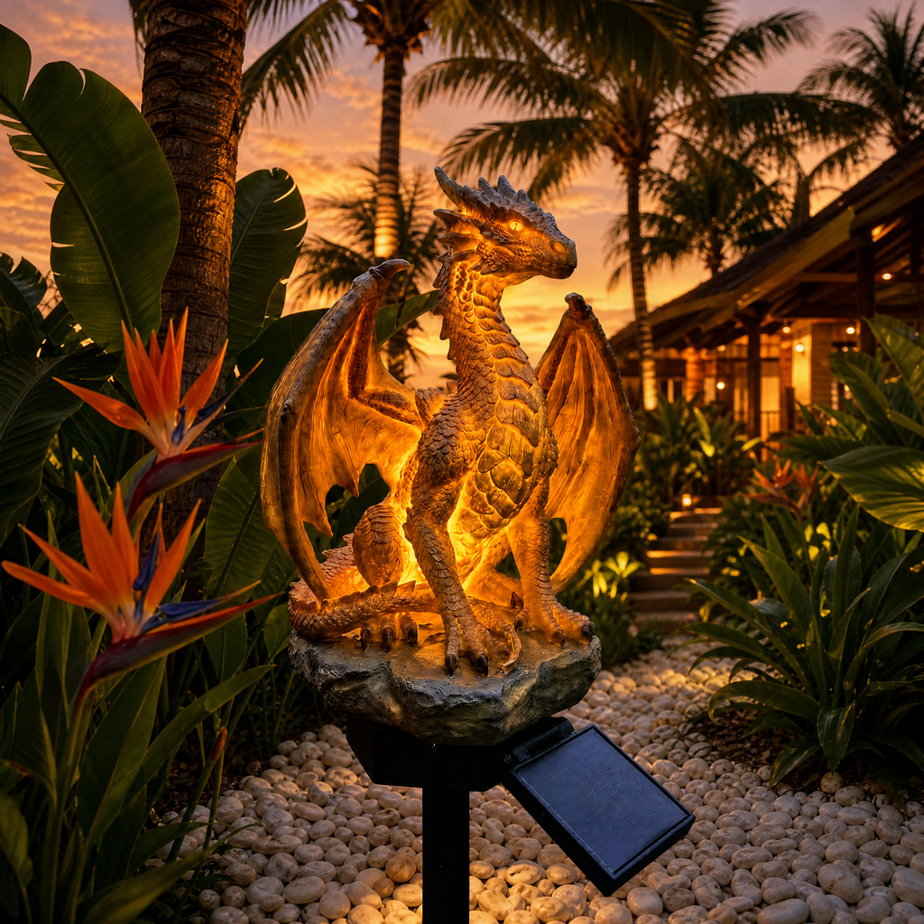 🐉✨Dragon Legacy Golden Ember Edition Solar Garden Light🔥