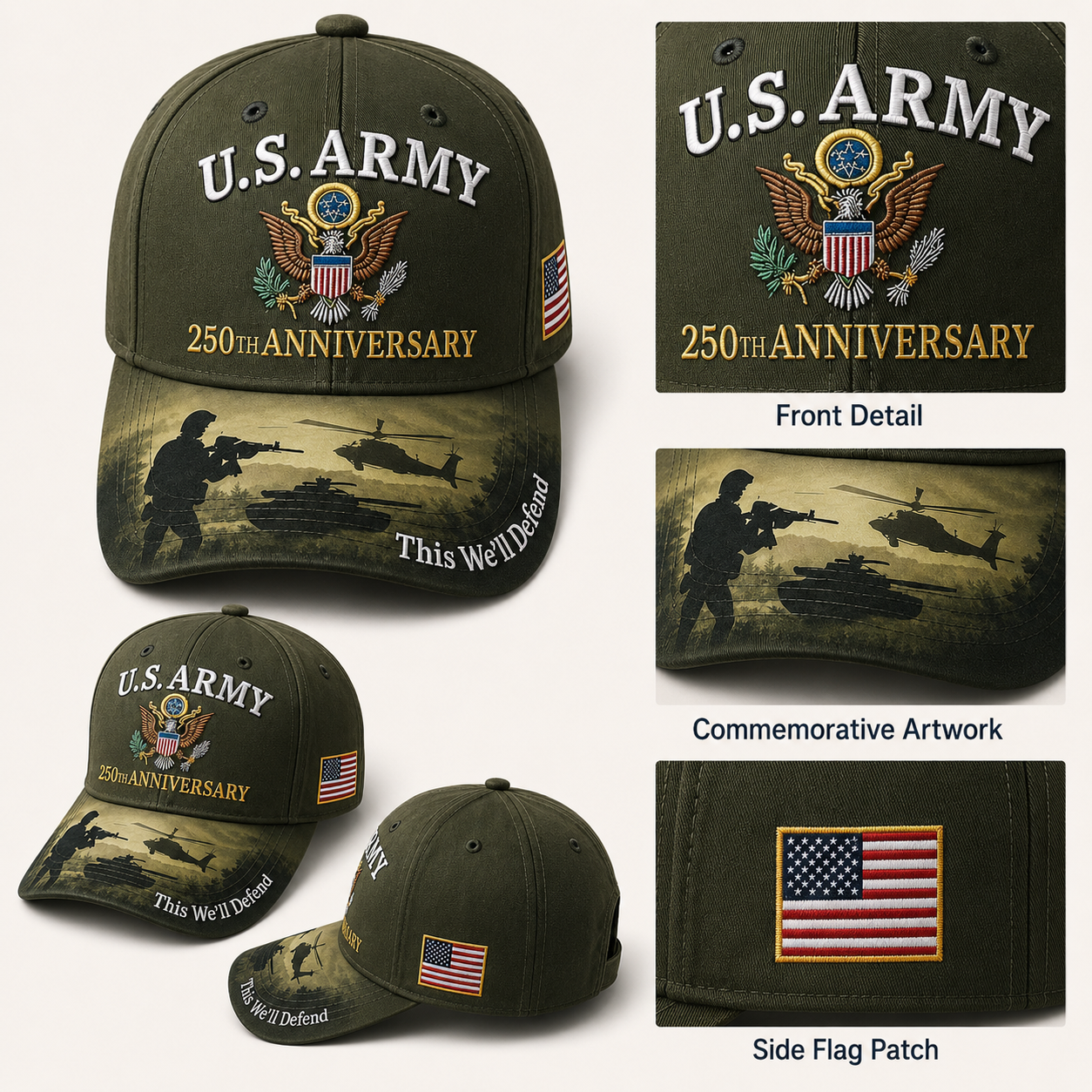 ⚡Father’s Day Sale - ❤️ U.S. Army 250th Anniversary Commemorative Embroidered Cap 🇺🇸