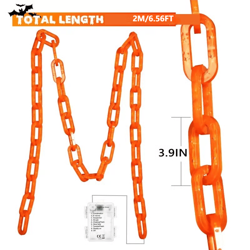 💥ON SALE💥Halloween Chain-Link String Lights, Waterproof✨🕯️🔥