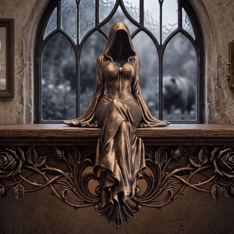 🖤✨ Where Darkness Meets Divine Beauty. The Lady Reaper Ethereal Sculpture💋