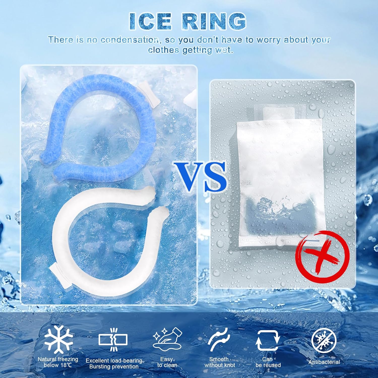 🔥LAST DAY 50% OFF - 🧊Reusable Cooling Neck Ring – Long-Lasting Sweat-Free Relief❄️🏆