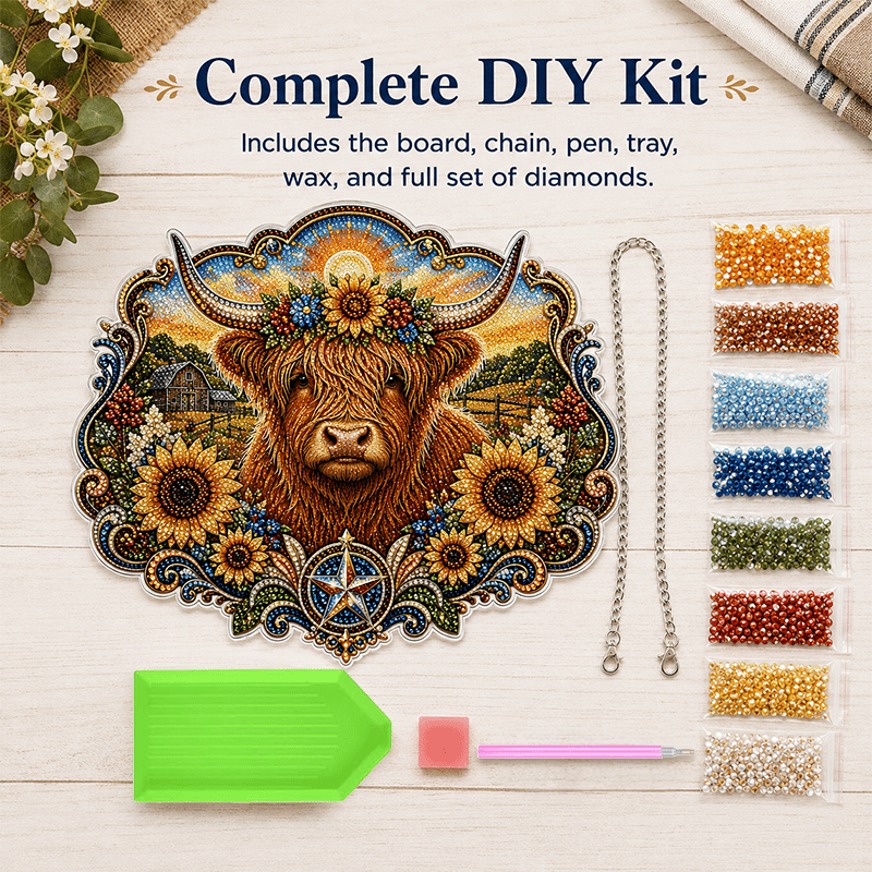 Highland Cow Diamond Art Hanging Ornament Kit🔥