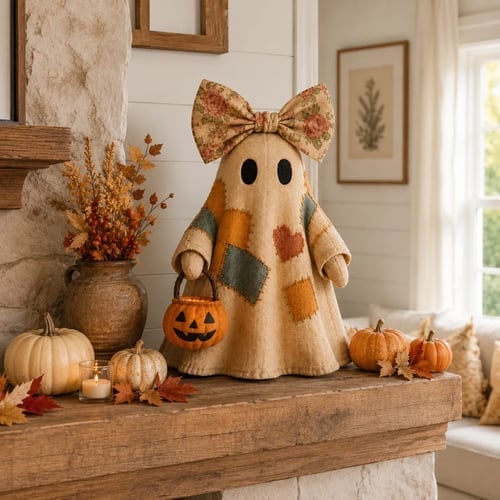 🔥🎁[Halloween Gifts]Lighted Vintage Patchwork Ghost-Buy 2 Get Free Shipping🔥