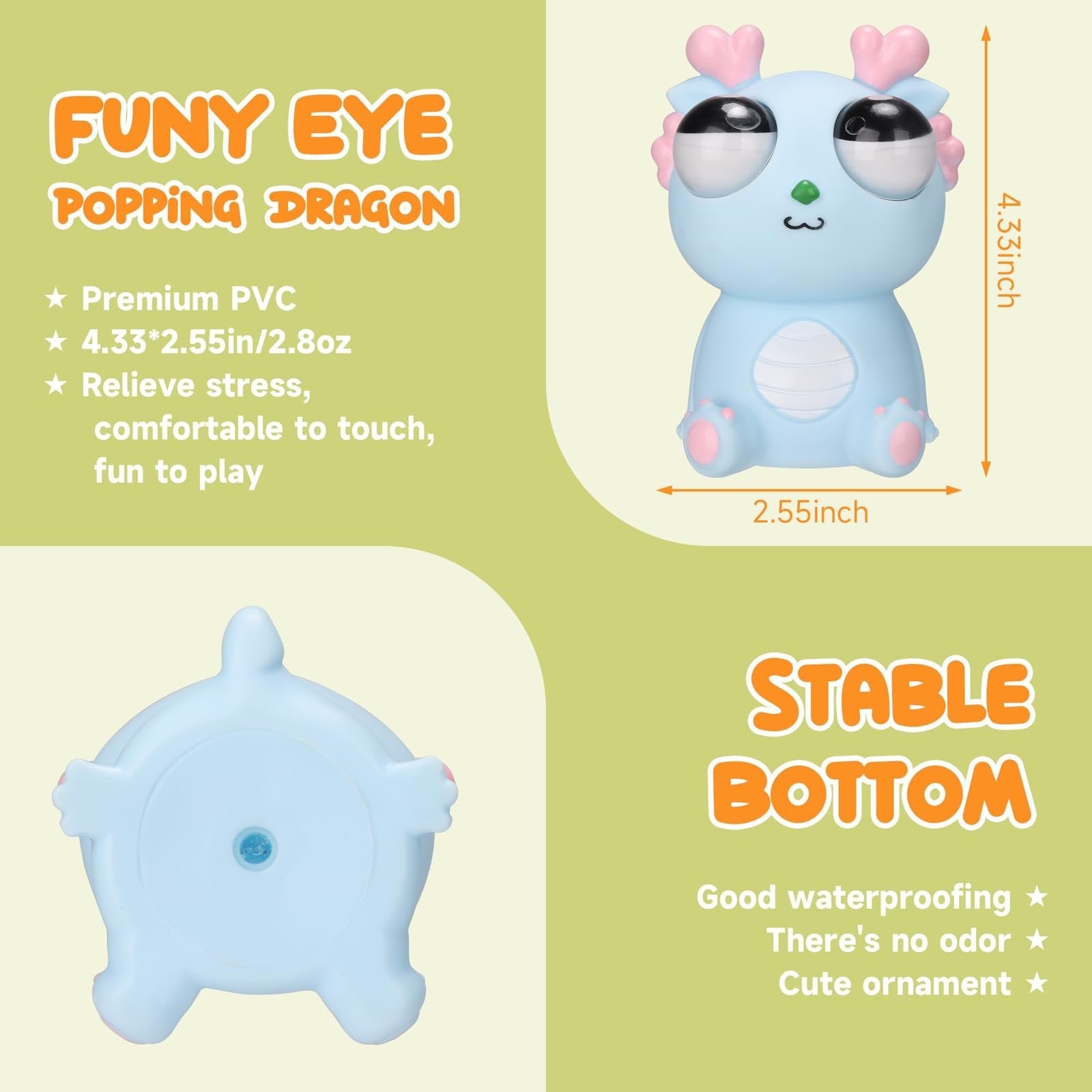 Hot Sale🔥2026 Squeeze Eye Popping Out Stress Relief Cute Dragon Toy🏆