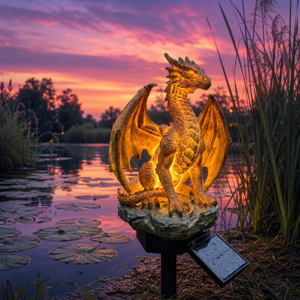 🐉✨Dragon Legacy Golden Ember Edition Solar Garden Light🔥