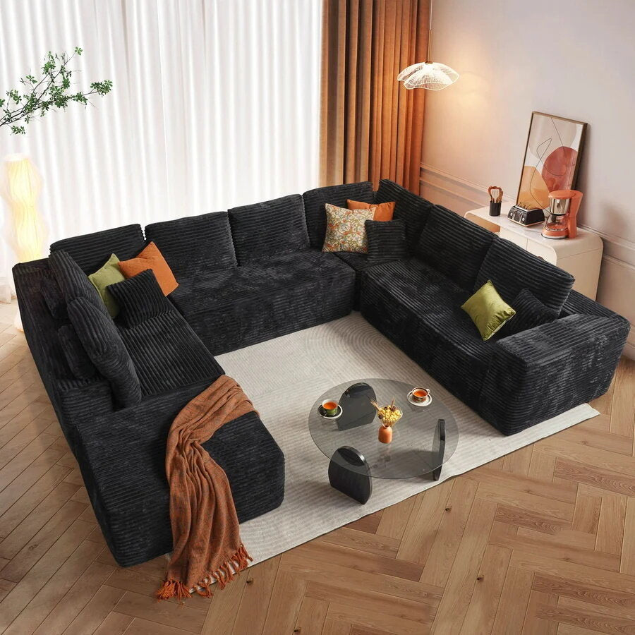☁️ [1-Pack Shipping] Living Room Cloud Sofa ☁️✨ Plush Corduroy, Supreme Comfort