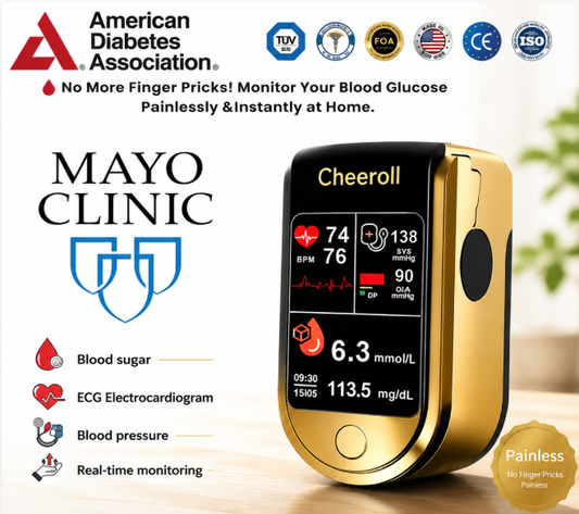 🩸 Subsidized Product | Cheeroll® Professional-Grade 12-in-1 Blood Glucose & Vital Signs Monitor — Painless, fast, and accurate; FDA-certified (Made in California, USA)