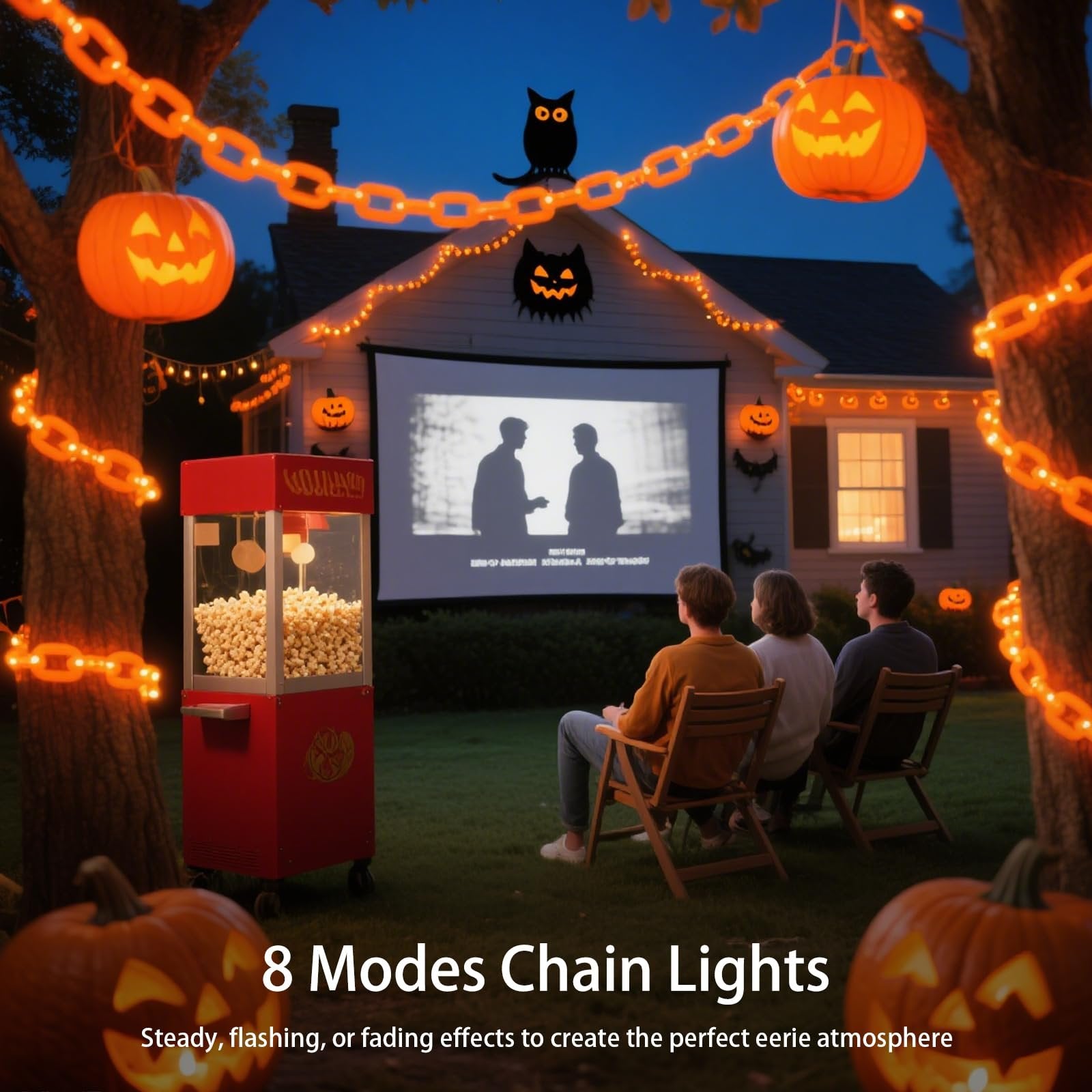 💥ON SALE💥Halloween Chain-Link String Lights, Waterproof✨🕯️🔥