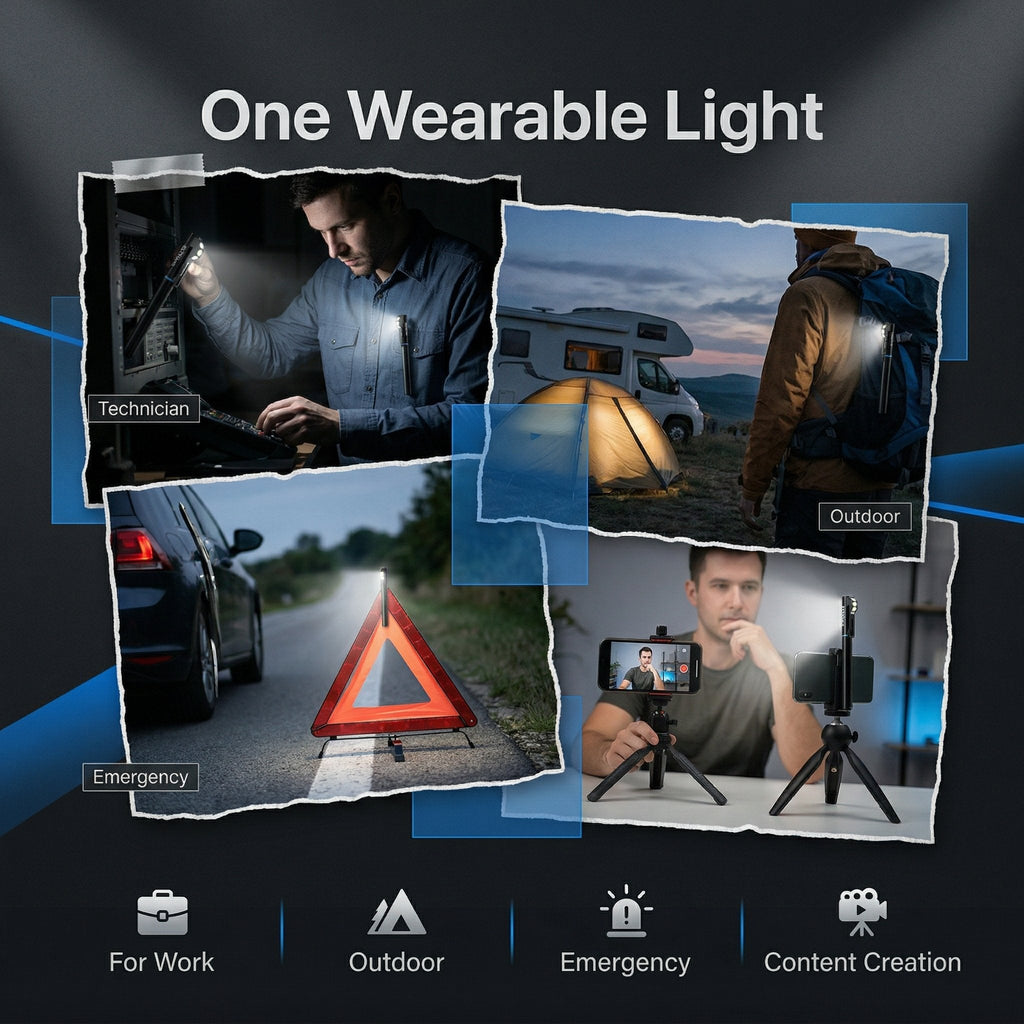 💡 QuiqLite LiteStick – Ultimate Hands-Free Wearable Safety Light🔥