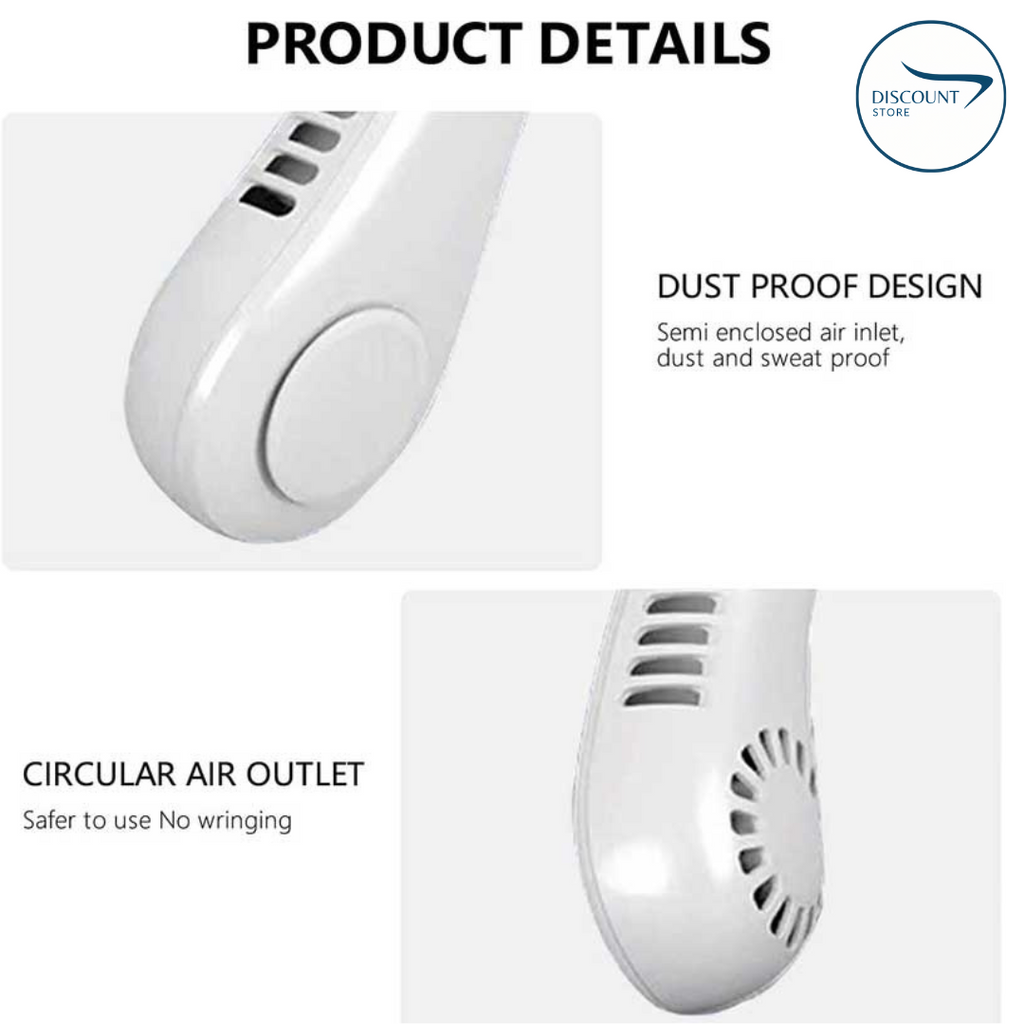 Portable Bladeless Hanging Neck Fan - (IMPORTED)🔥