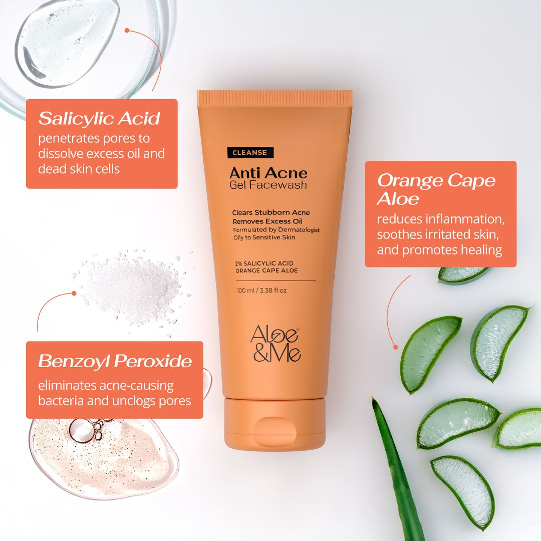 Anti-Acne Gel Face Wash with Salicylic Acid & Niacinamide for Pimples