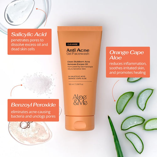 Anti-Acne Gel Face Wash with Salicylic Acid & Niacinamide for Pimples