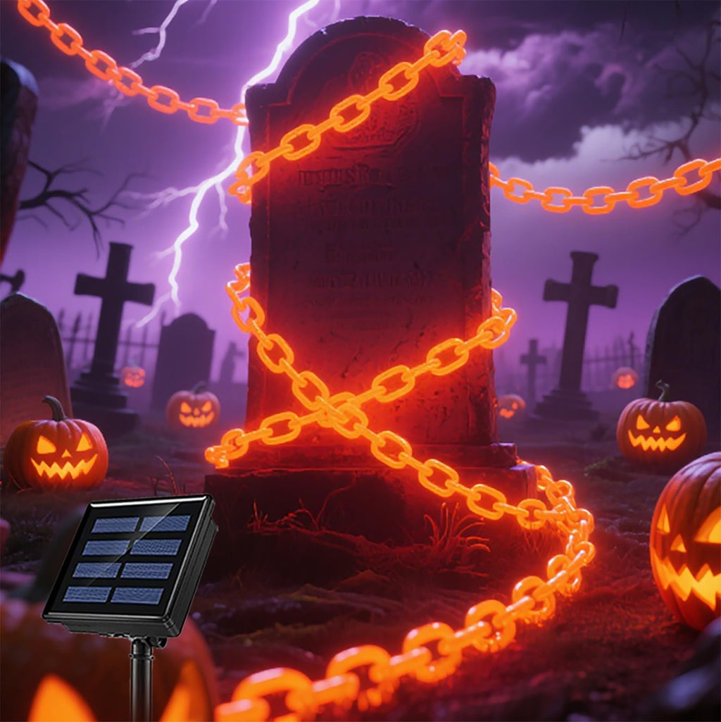 💥ON SALE💥Halloween Chain-Link String Lights, Waterproof✨🕯️🔥