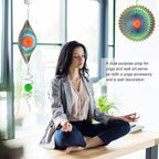 Goolyrusim Wind Spinner Mandala Jasmine, 12Inch Laser Cut Stainless Steel Wind Spinners, 3D Hanging Wind Sculptures for Yard and Garden Decoration Outdoor Decor Ornament, Mandala Gifts for Women Men🔥