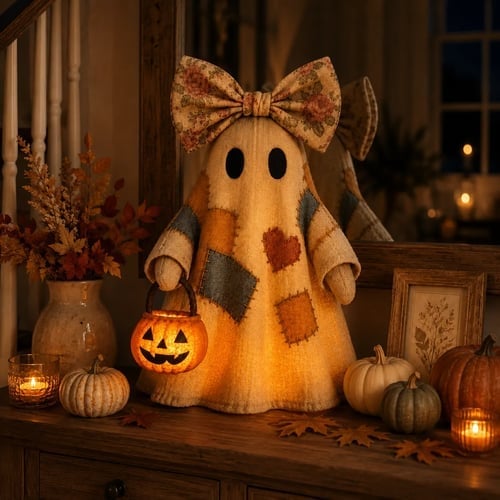 🔥🎁[Halloween Gifts]Lighted Vintage Patchwork Ghost-Buy 2 Get Free Shipping🔥