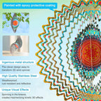 Goolyrusim Wind Spinner Mandala Jasmine, 12Inch Laser Cut Stainless Steel Wind Spinners, 3D Hanging Wind Sculptures for Yard and Garden Decoration Outdoor Decor Ornament, Mandala Gifts for Women Men🔥