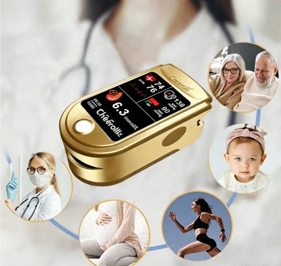 🩸 Subsidized Product | Cheeroll® Professional-Grade 12-in-1 Blood Glucose & Vital Signs Monitor — Painless, fast, and accurate; FDA-certified (Made in California, USA)