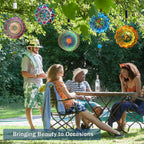 Goolyrusim Wind Spinner Mandala Jasmine, 12Inch Laser Cut Stainless Steel Wind Spinners, 3D Hanging Wind Sculptures for Yard and Garden Decoration Outdoor Decor Ornament, Mandala Gifts for Women Men🔥