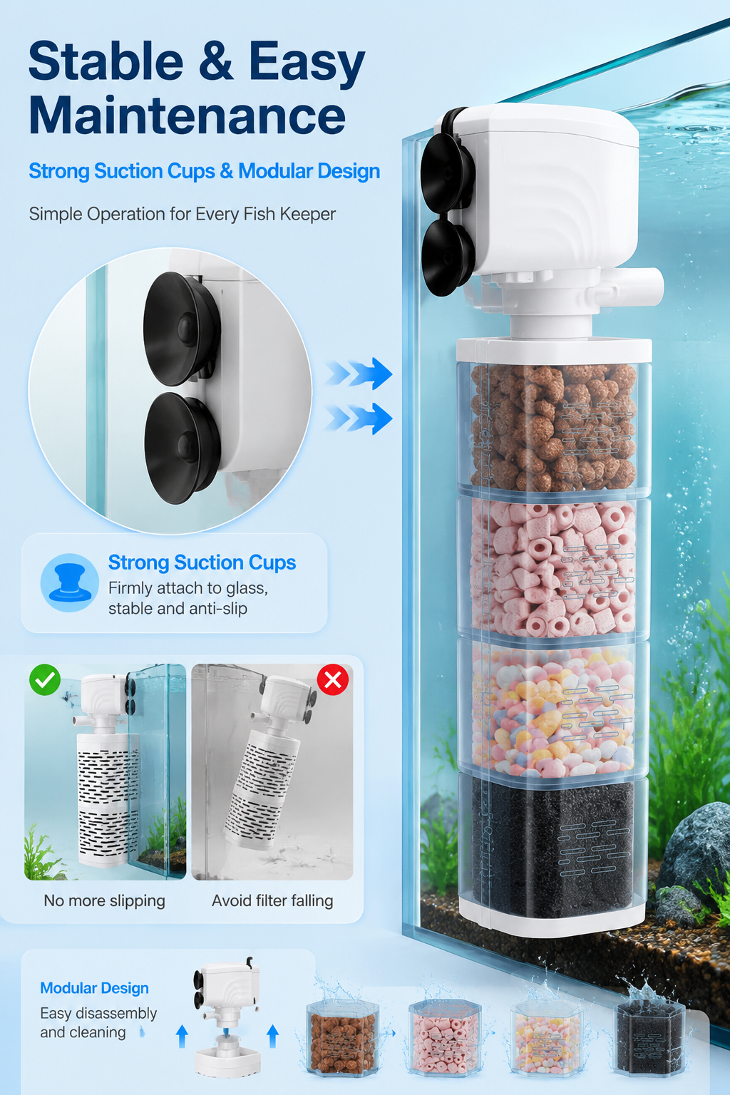 🔥Limited-time offer-Fish Tank 6-in-1 Filter - Filtration, Oxygenation & Water Pumping🔥