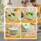 🥗 3-in-1 Large Salad Spinner Set | 5.3 Qt Vegetable Washer with Slicer & Strainer for Kitchen🔥