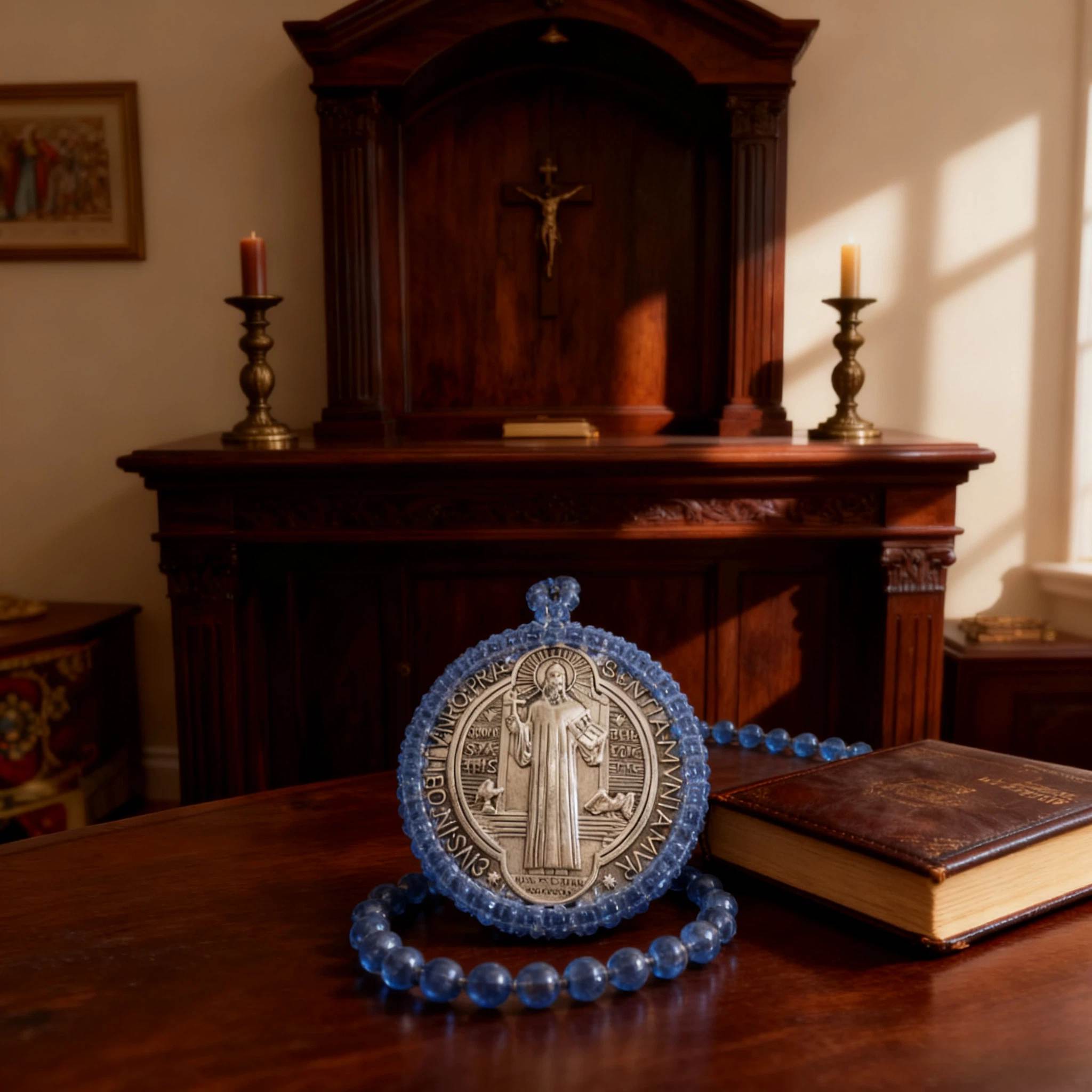 🙏🏼 Embroidered Saint Benedict medals – Protection and blessing for your home ✨🔥