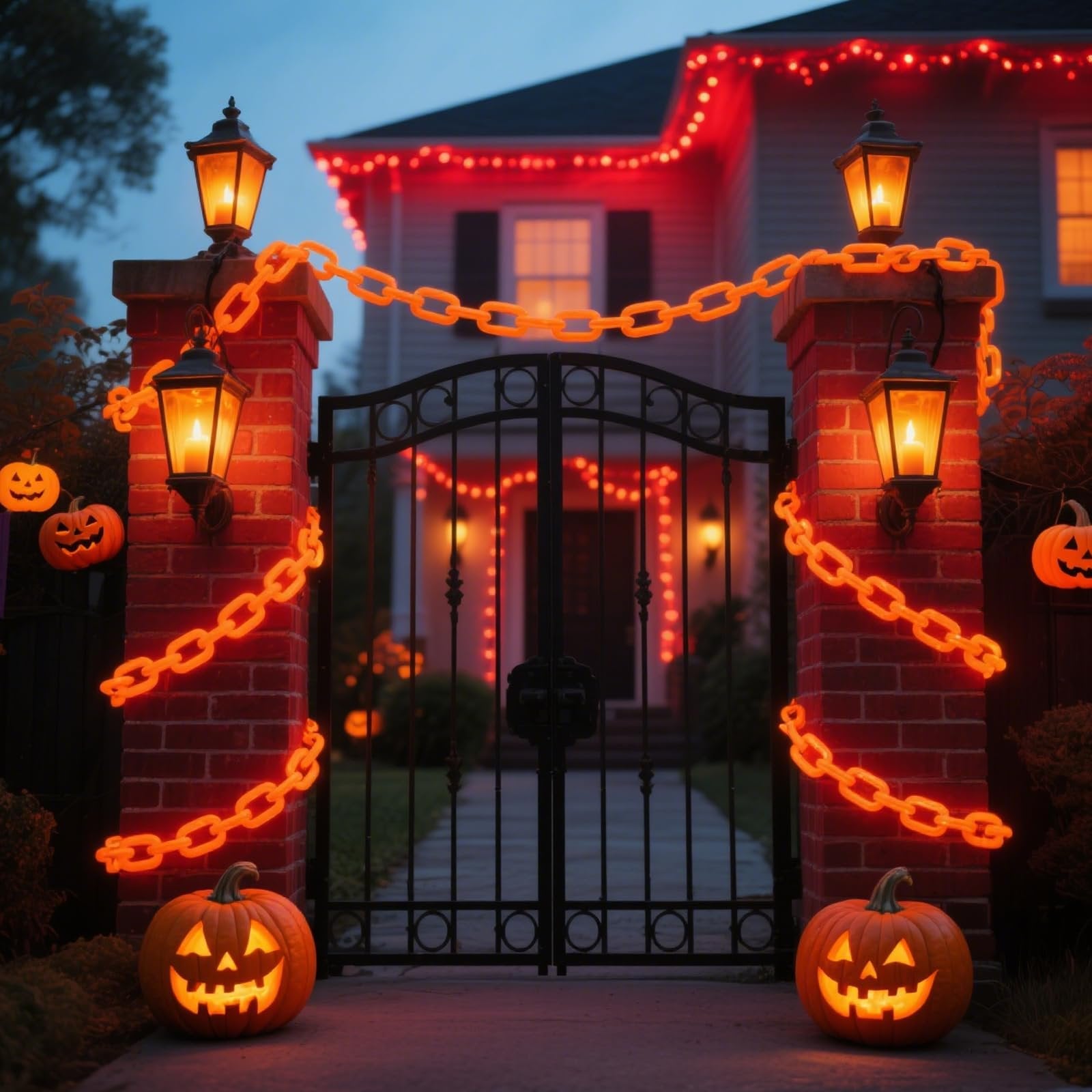 💥ON SALE💥Halloween Chain-Link String Lights, Waterproof✨🕯️🔥
