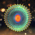 Goolyrusim Wind Spinner Mandala Jasmine, 12Inch Laser Cut Stainless Steel Wind Spinners, 3D Hanging Wind Sculptures for Yard and Garden Decoration Outdoor Decor Ornament, Mandala Gifts for Women Men🔥
