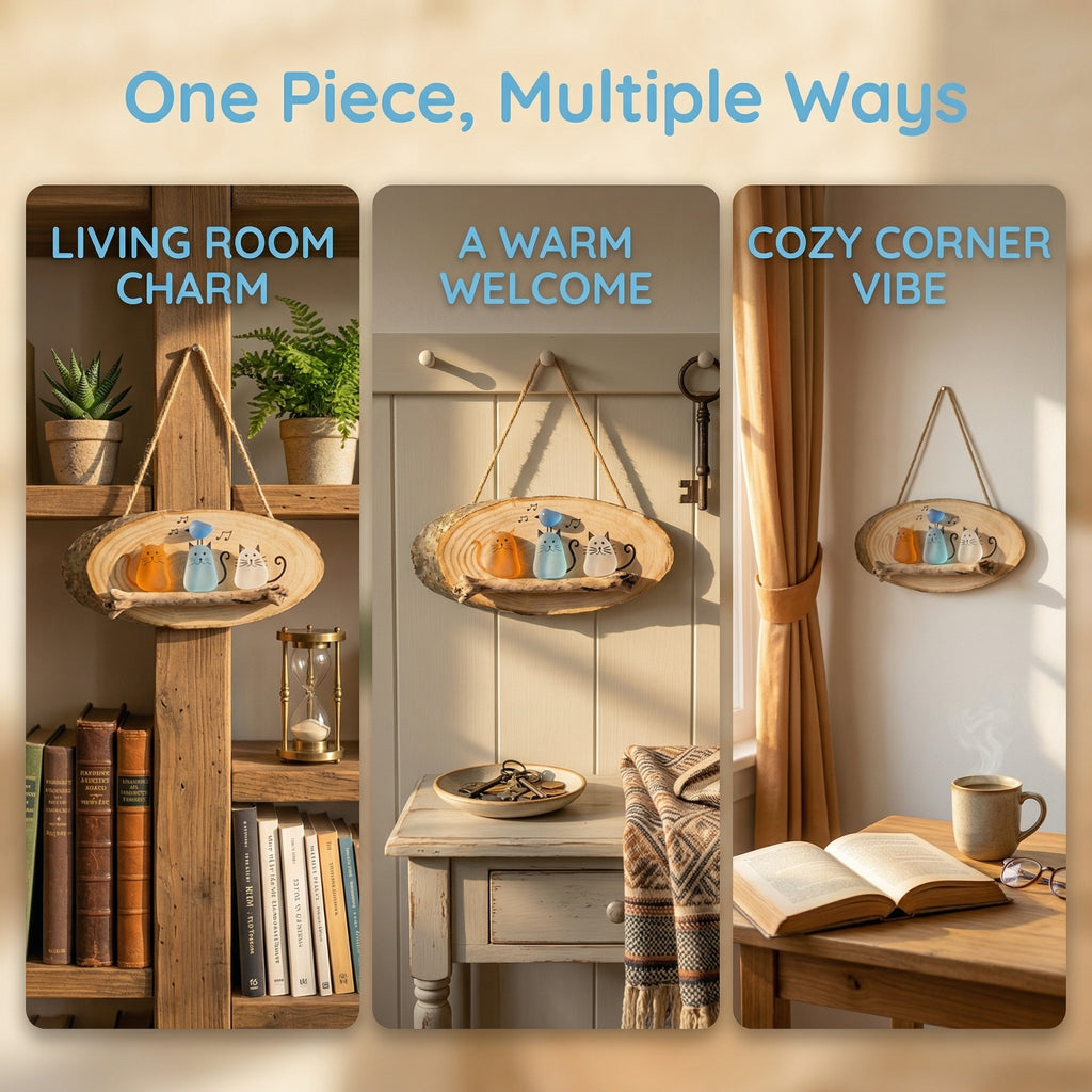 🐱🌊Handmade Sea Glass Cat Wall Hanging🌿