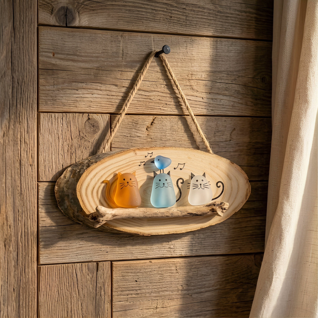 🐱🌊Handmade Sea Glass Cat Wall Hanging🌿