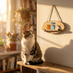 🐱🌊Handmade Sea Glass Cat Wall Hanging🌿