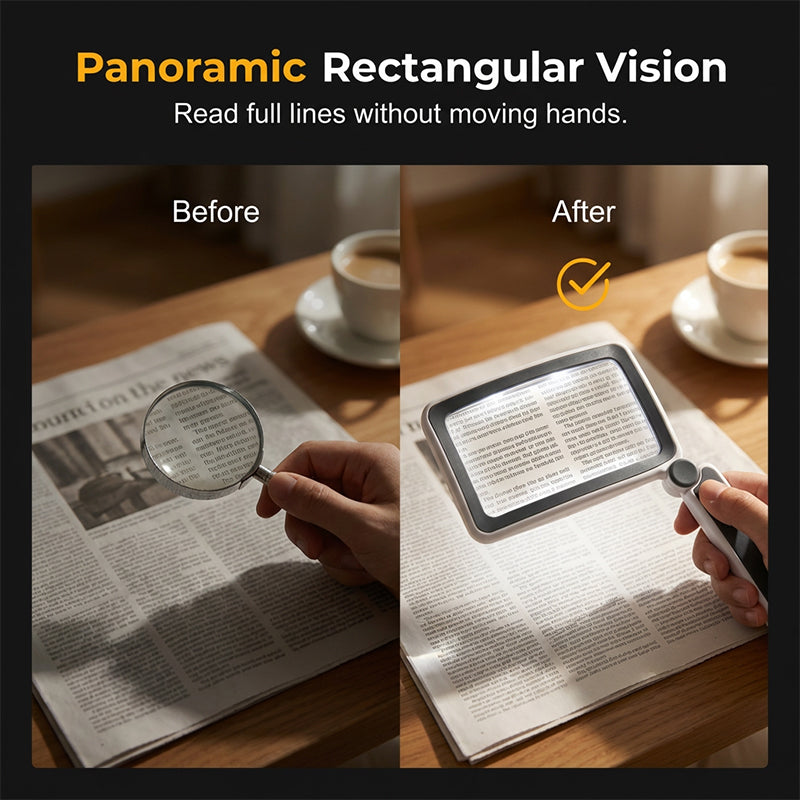 🔍💡📖✨Foldable, Handheld Reading Magnifier with Illumination 🔥