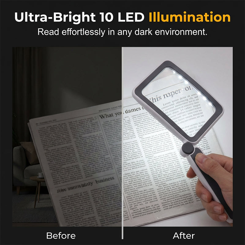 🔍💡📖✨Foldable, Handheld Reading Magnifier with Illumination 🔥