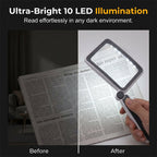 🔍💡📖✨Foldable, Handheld Reading Magnifier with Illumination 🔥